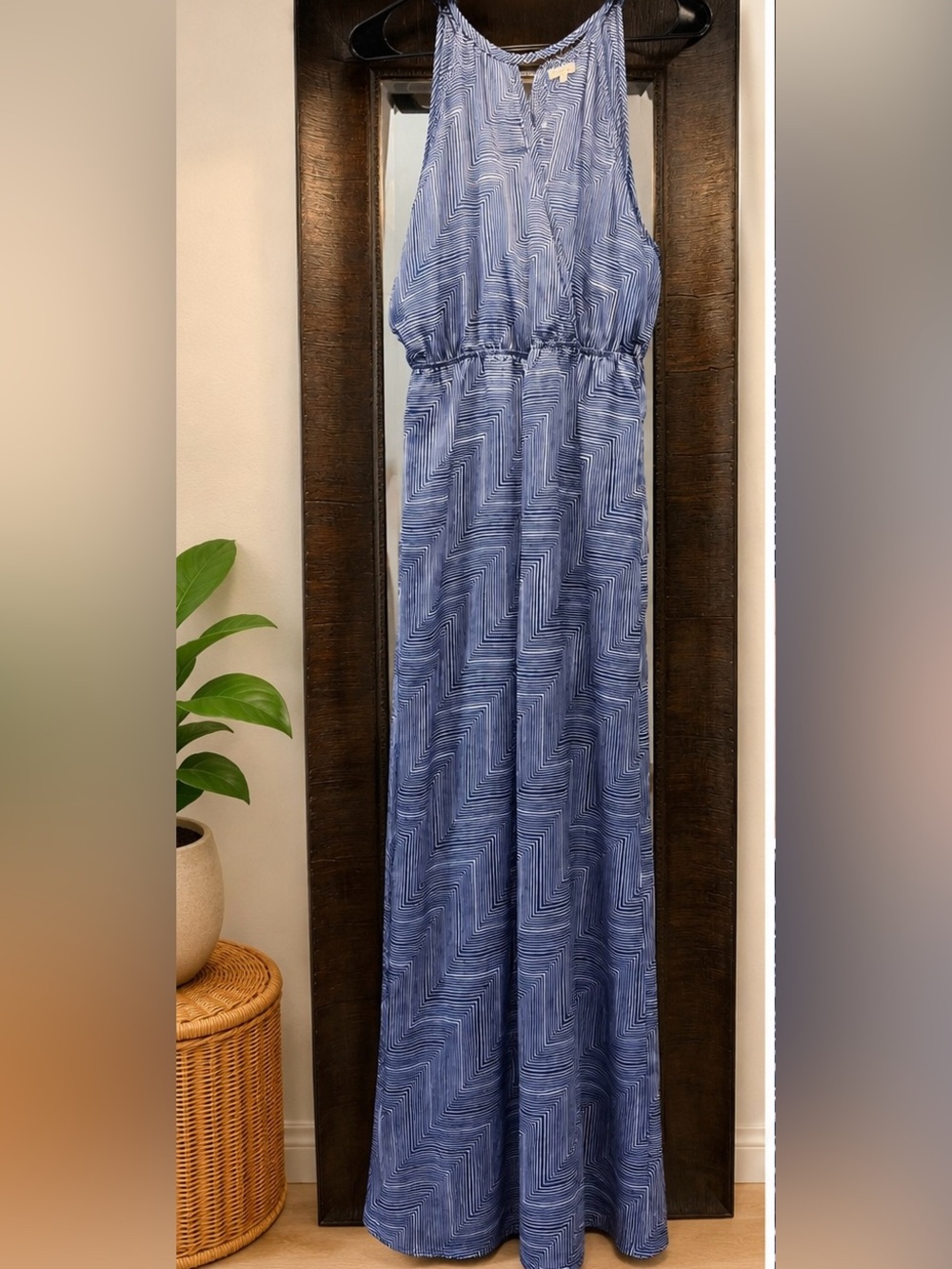 My Beloved Blue Geometric Jumpsuit
